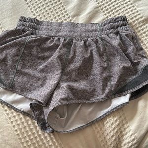 Lululemon 4 inch Heather gray shorts size 6